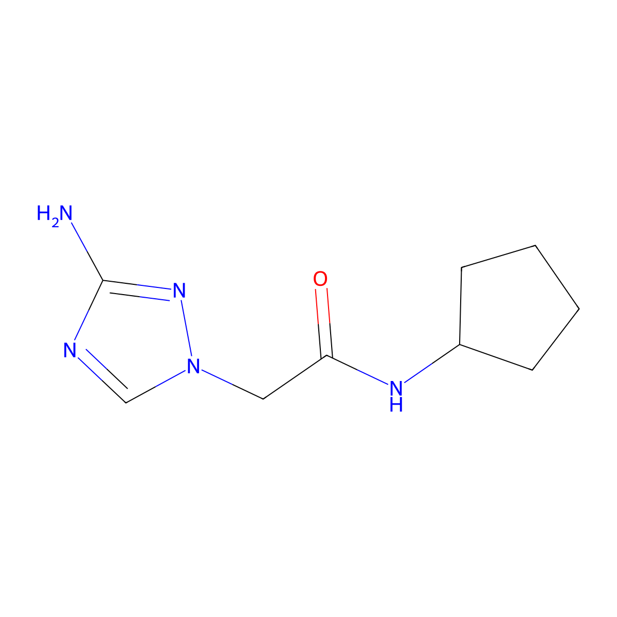 2-(3-Amino-1h-1,2,4-triazol-1-yl)-N-cyclopentylacetamide molecular structure, CAS 1183991-01-6