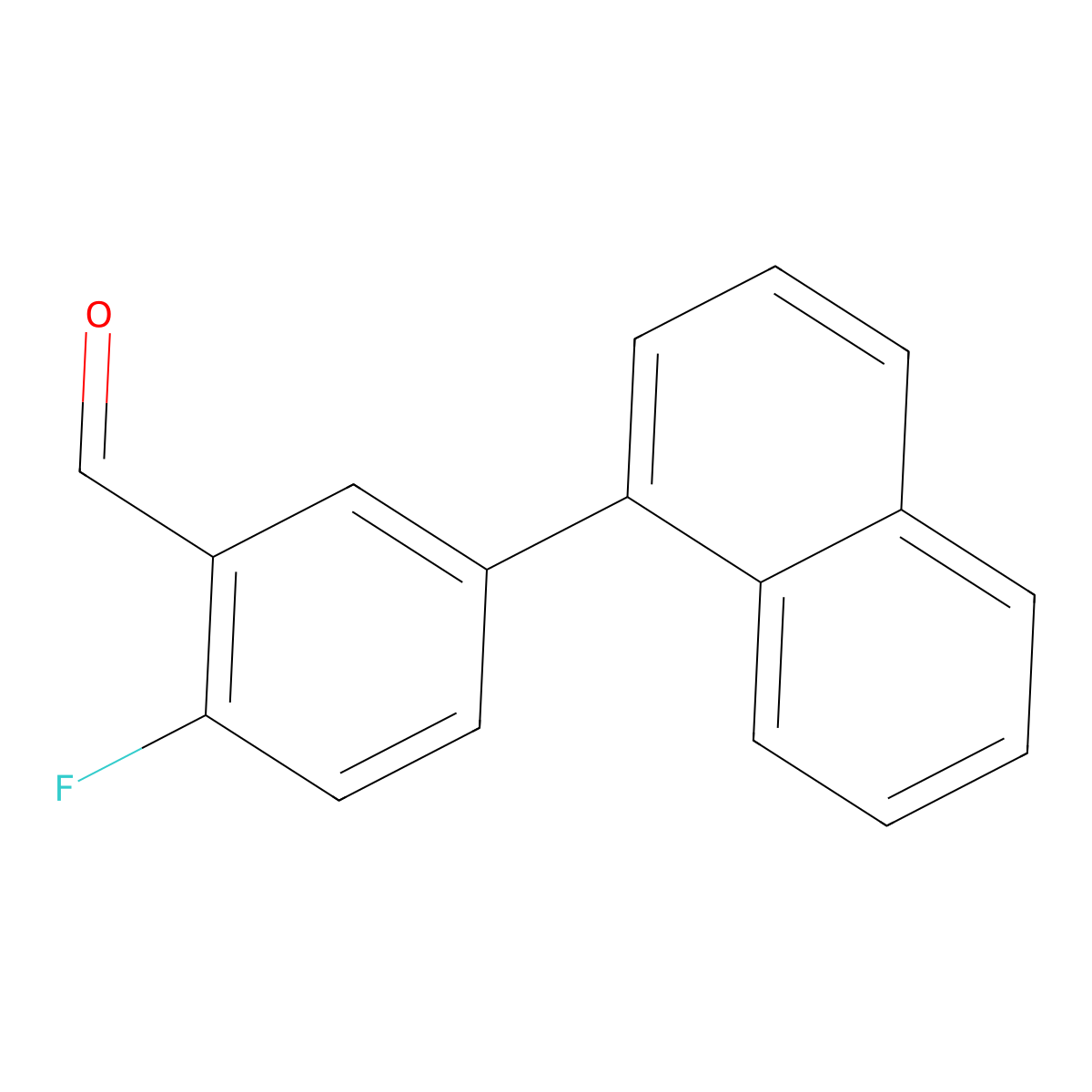 2-Fluoro-5-(1-naphthalenyl)benzaldehyde molecular structure, CAS 1183996-17-9