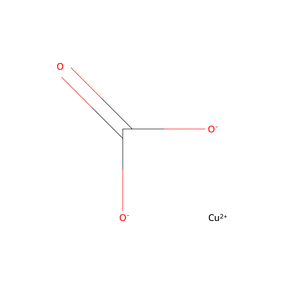 Copper carbonate molecular structure, CAS 1184-64-1