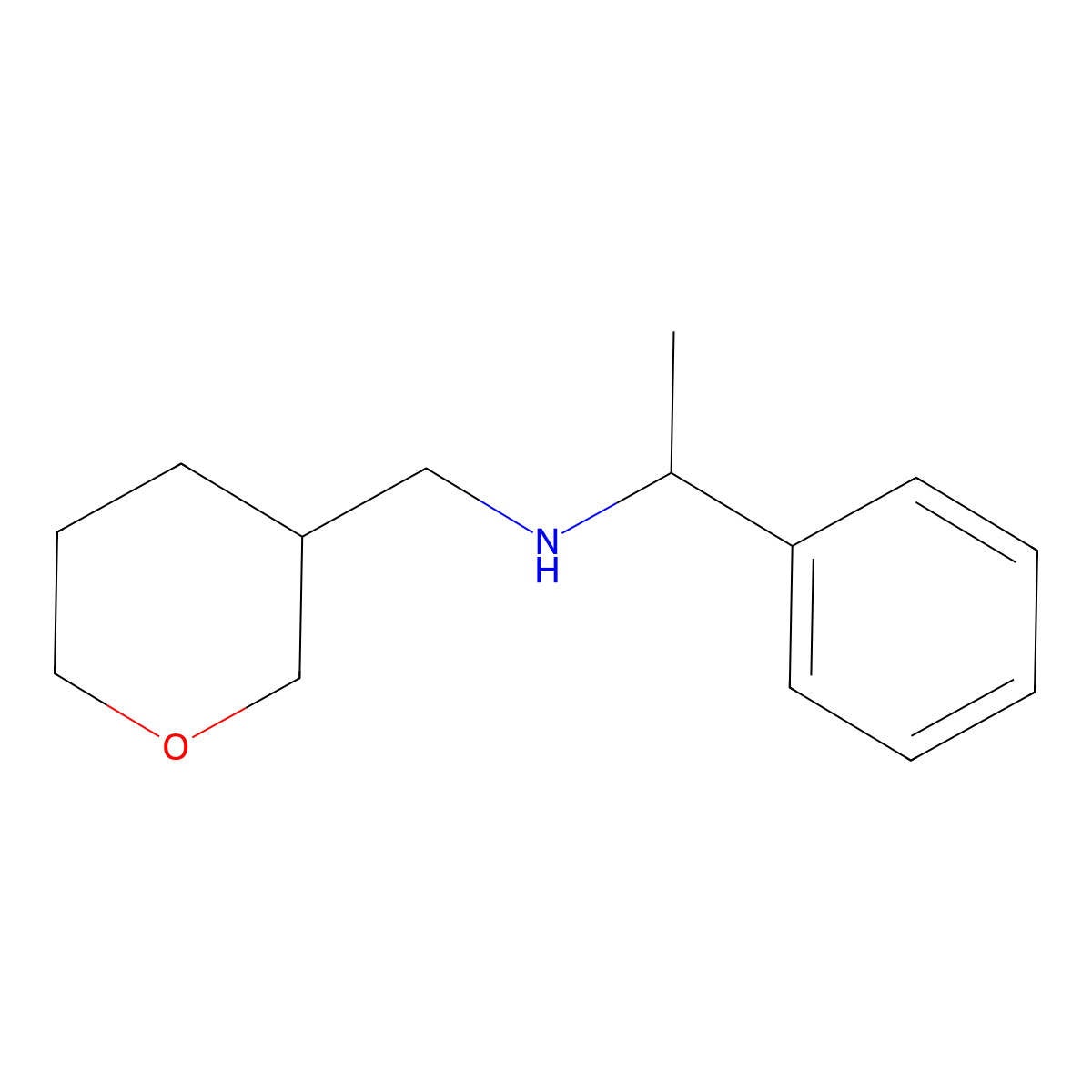(1S)-1-phenyl-N-((tetrahydro-2H-pyran-3-yl)methyl)ethanamine molecular structure, CAS 1184000-97-2