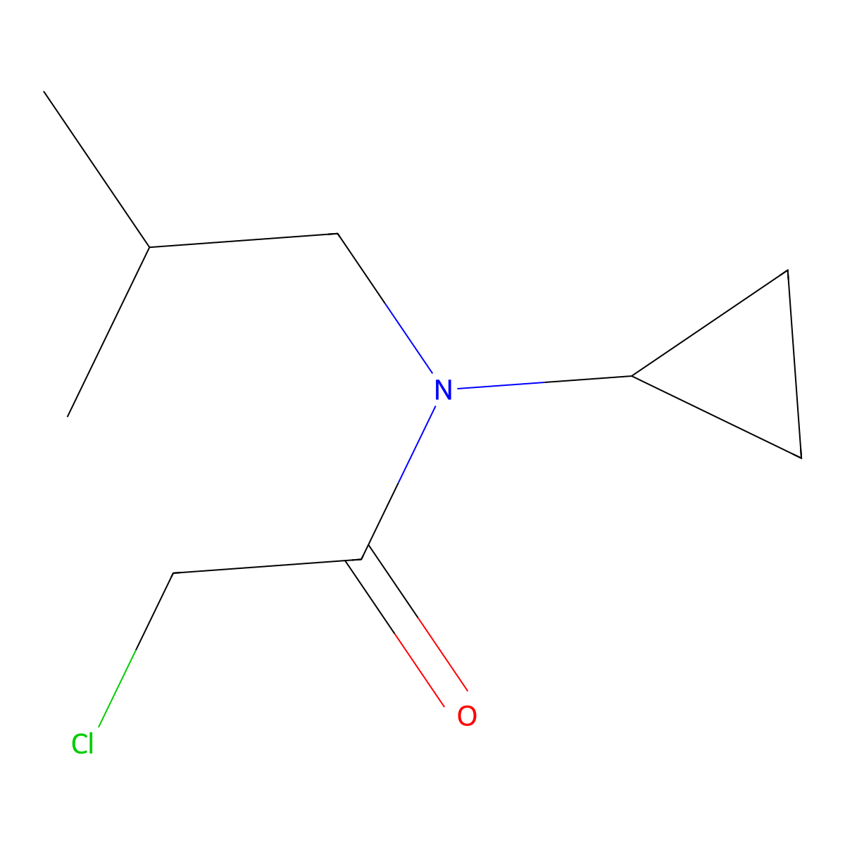2-chloro-N-cyclopropyl-N-(2-methylpropyl)acetamide molecular structure, CAS 1184003-20-0