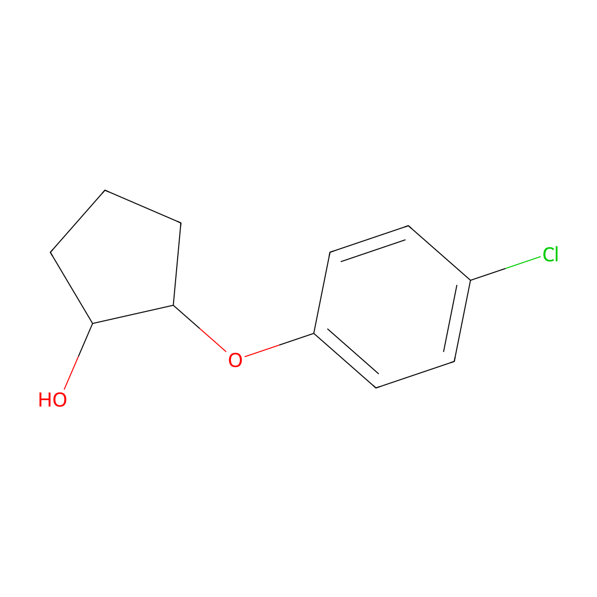2-(4-Chlorophenoxy)cyclopentan-1-ol molecular structure, CAS 1184003-93-7