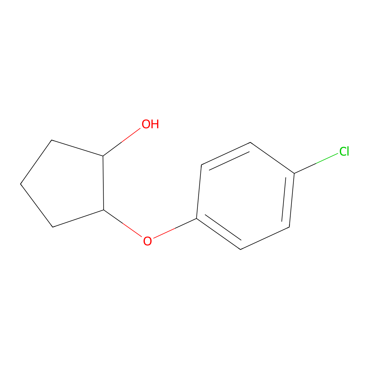 2-(4-Chlorophenoxy)cyclopentan-1-ol molecular structure, CAS 1184003-93-7