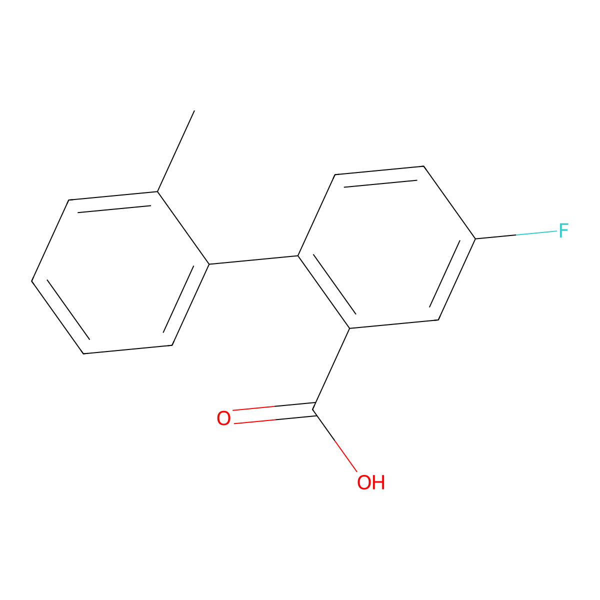 5-Fluoro-2-(2-methylphenyl)benzoic acid molecular structure, CAS 1184005-75-1