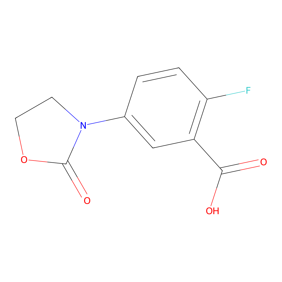 2-Fluoro-5-(2-oxo-1,3-oxazolidin-3-yl)benzoic acid molecular structure, CAS 1184005-99-9