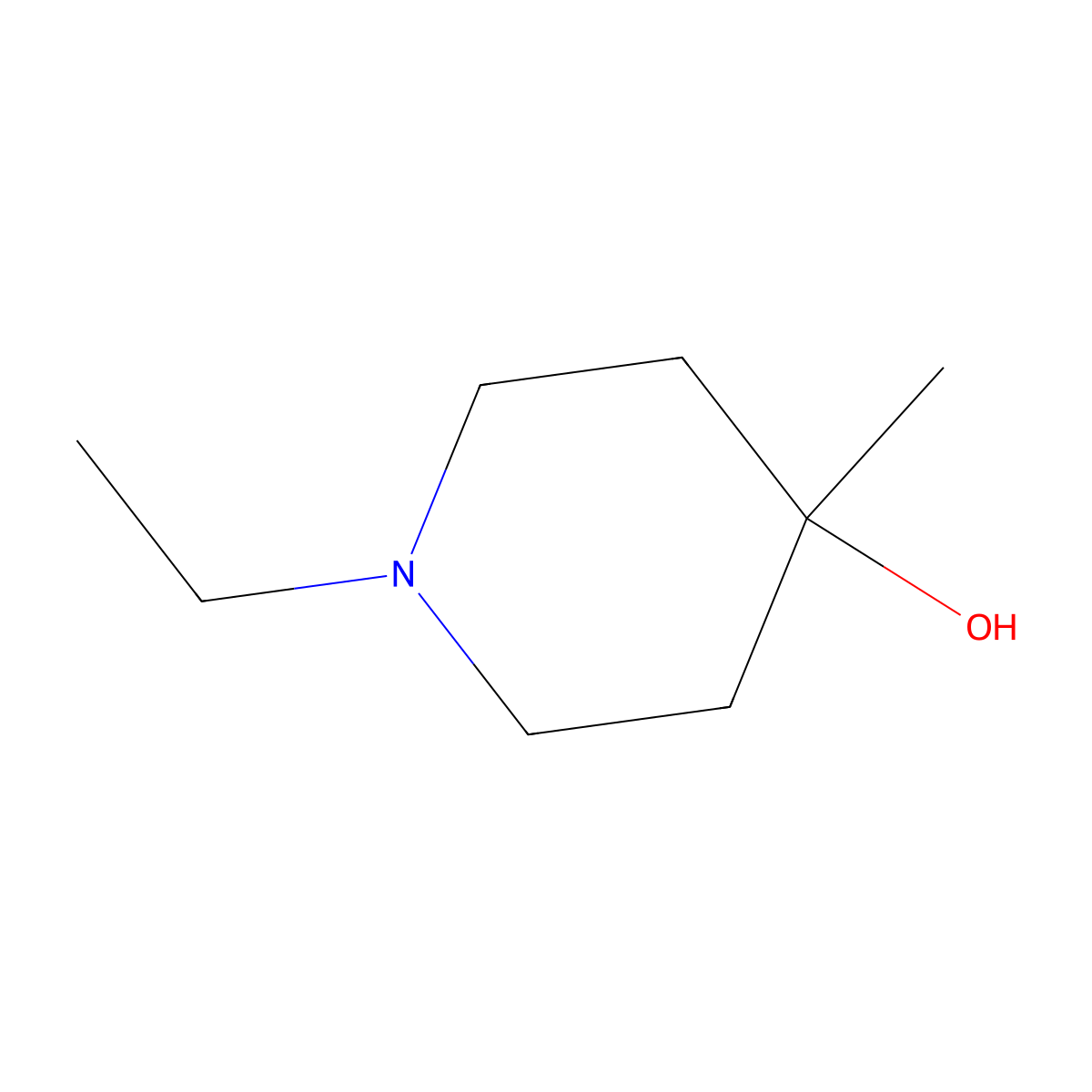 1-Ethyl-4-methylpiperidin-4-ol molecular structure, CAS 1184006-24-3