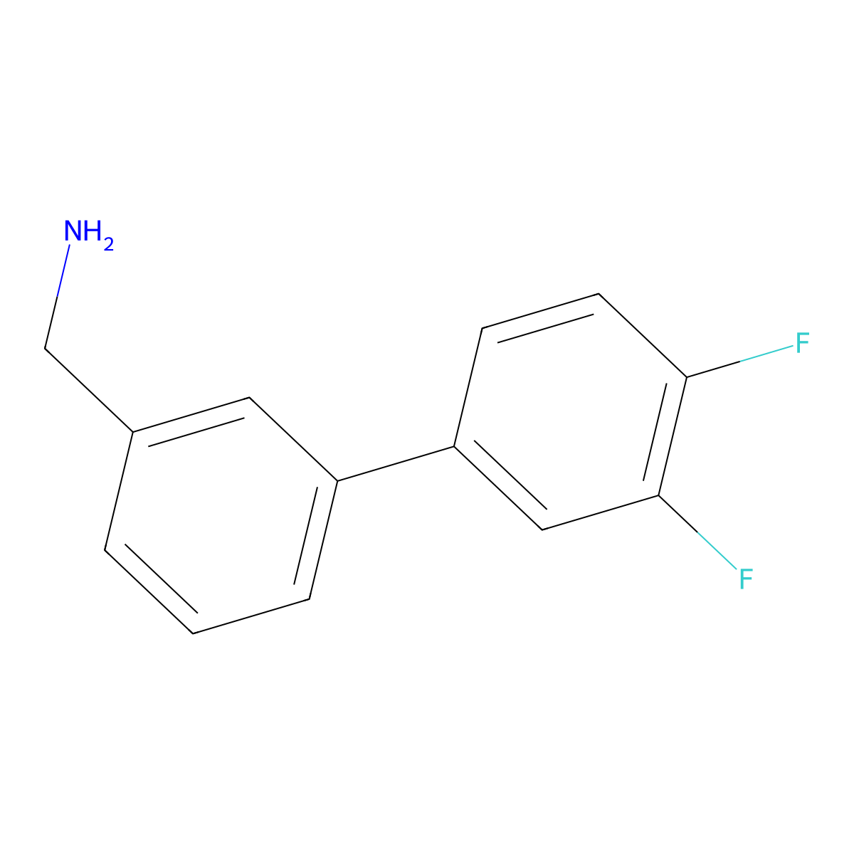 [3-(3,4-Difluorophenyl)phenyl]methanamine molecular structure, CAS 1184009-21-9