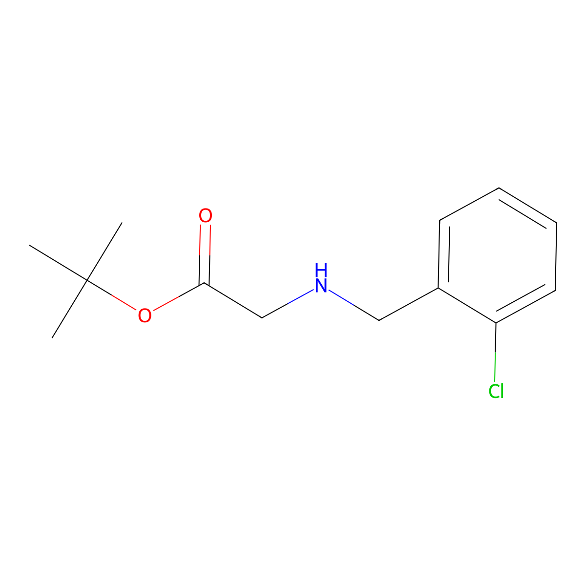 Tert-butyl 2-{[(2-chlorophenyl)methyl]amino}acetate molecular structure, CAS 1184013-04-4