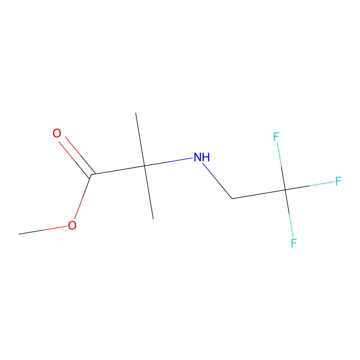 Methyl 2-methyl-2-((2,2,2-trifluoroethyl)amino)propanoate molecular structure, CAS 1184018-54-9
