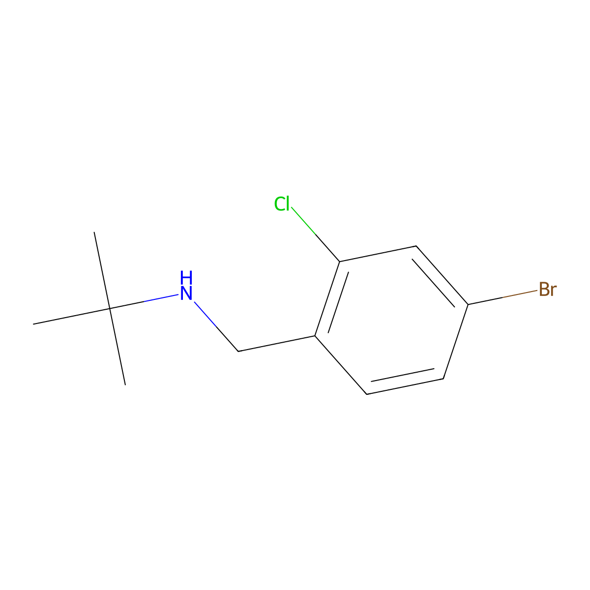[(4-Bromo-2-chlorophenyl)methyl](tert-butyl)amine molecular structure, CAS 1184021-65-5