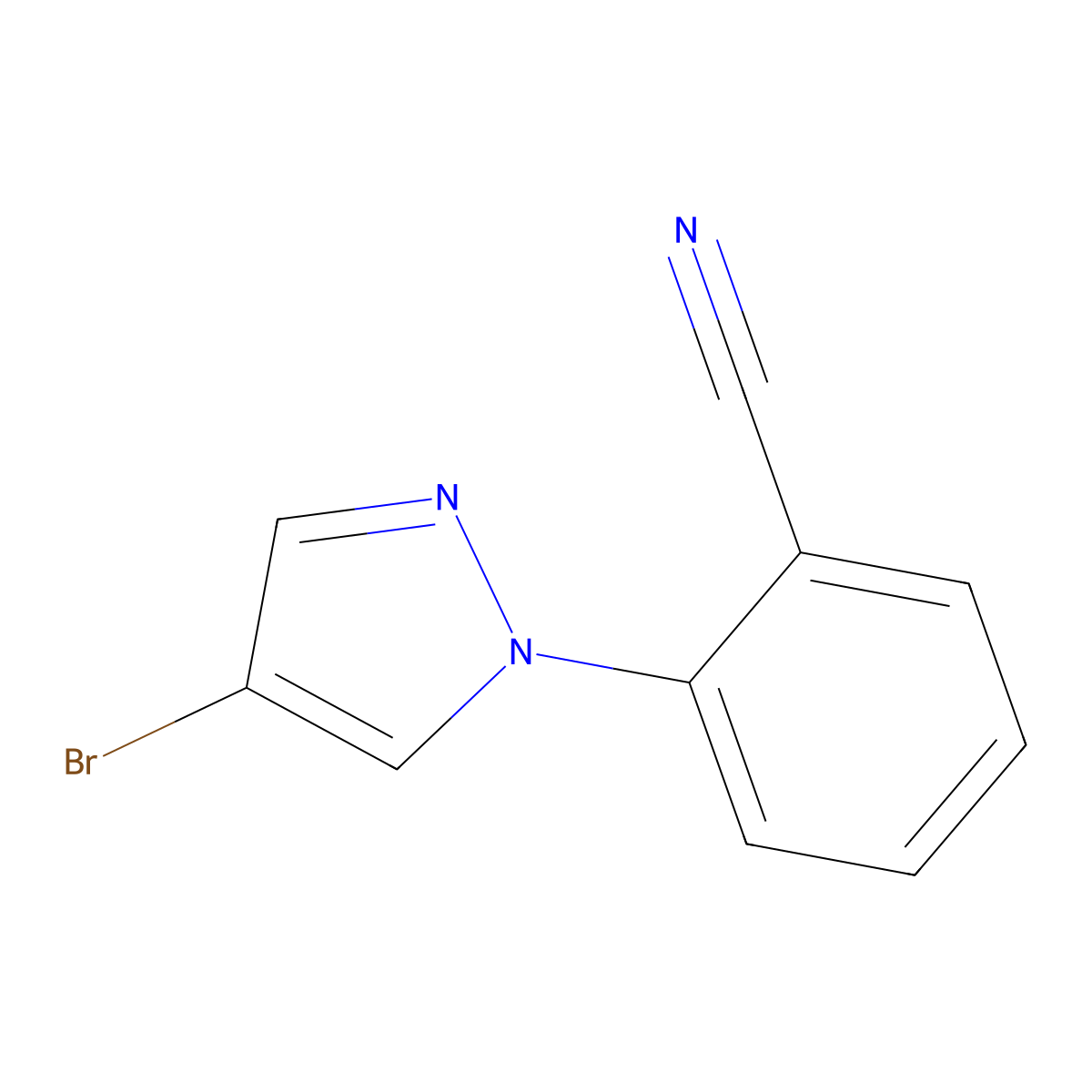2-(4-Bromopyrazol-1-yl)benzonitrile molecular structure, CAS 1184023-09-3