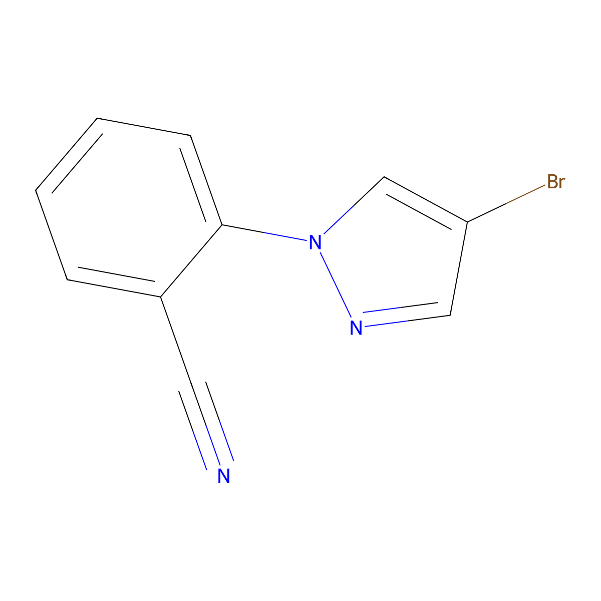 2-(4-Bromopyrazol-1-yl)benzonitrile molecular structure, CAS 1184023-09-3