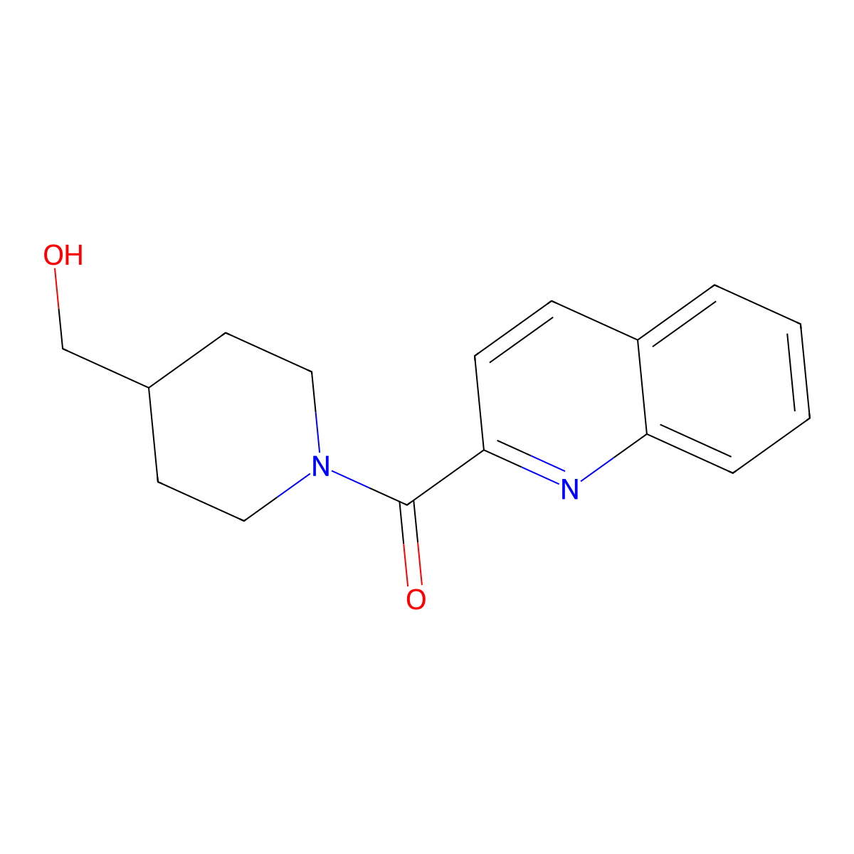 [1-(Quinoline-2-carbonyl)piperidin-4-yl]methanol molecular structure, CAS 1184028-39-4