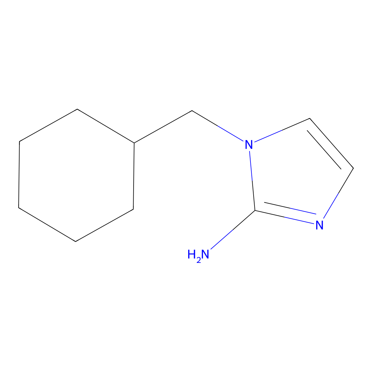 1-(Cyclohexylmethyl)-1H-imidazol-2-amine molecular structure, CAS 1184029-20-6