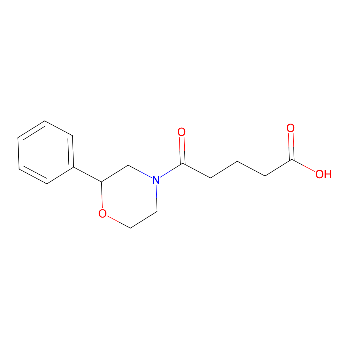 5-Oxo-5-(2-phenylmorpholino)pentanoic acid molecular structure, CAS 1184031-00-2