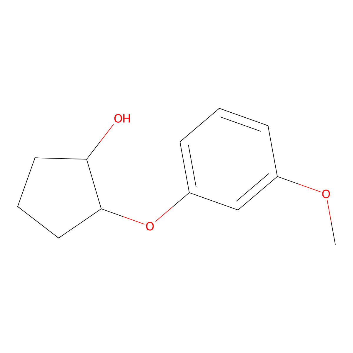 2-(3-Methoxyphenoxy)cyclopentan-1-ol molecular structure, CAS 1184037-53-3