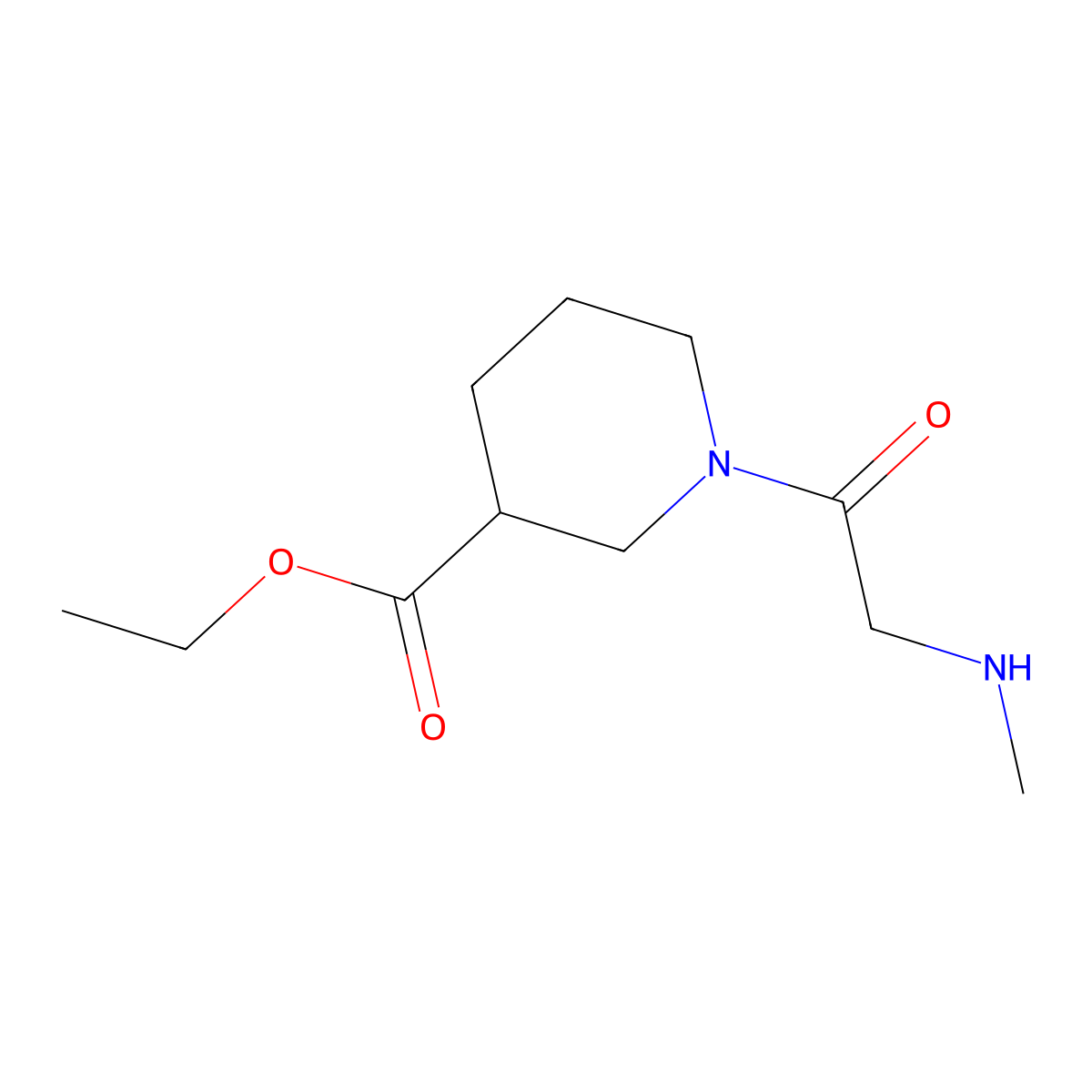 Ethyl 1-(2-(methylamino)acetyl)piperidine-3-carboxylate molecular structure, CAS 1184038-48-9