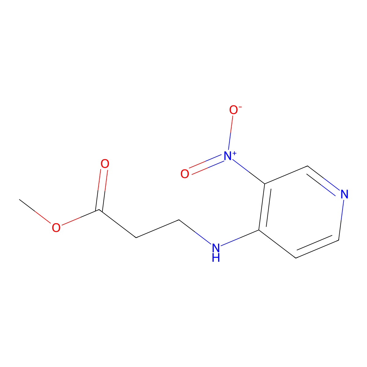 Methyl 3-[(3-nitropyridin-4-yl)amino]propanoate molecular structure, CAS 1184039-60-8