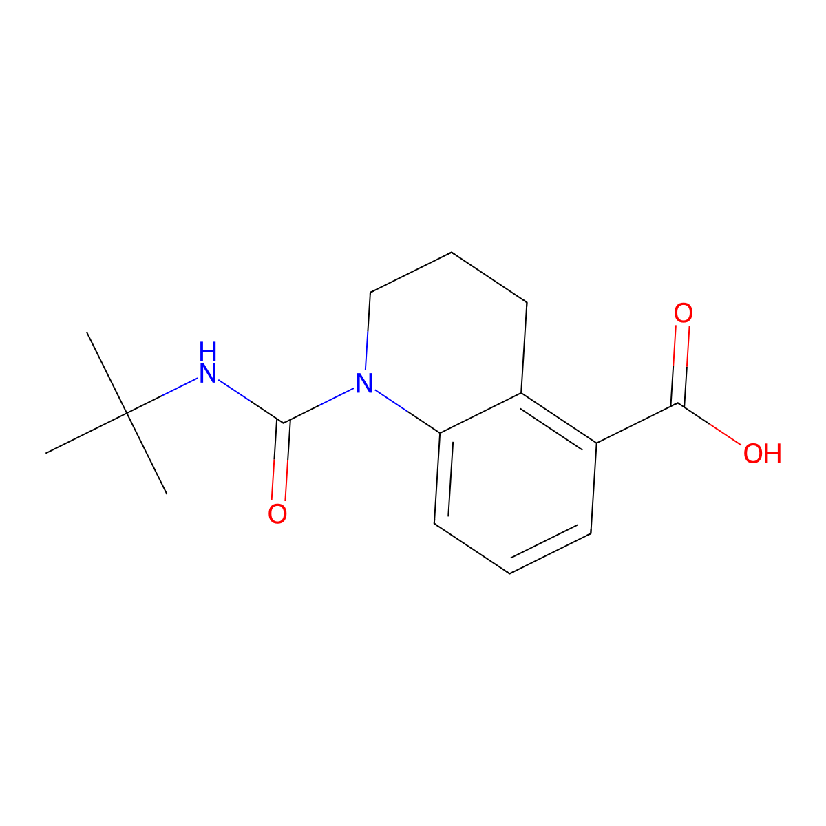 1-(Tert-butylcarbamoyl)-1,2,3,4-tetrahydroquinoline-5-carboxylic acid molecular structure, CAS 1184046-14-7