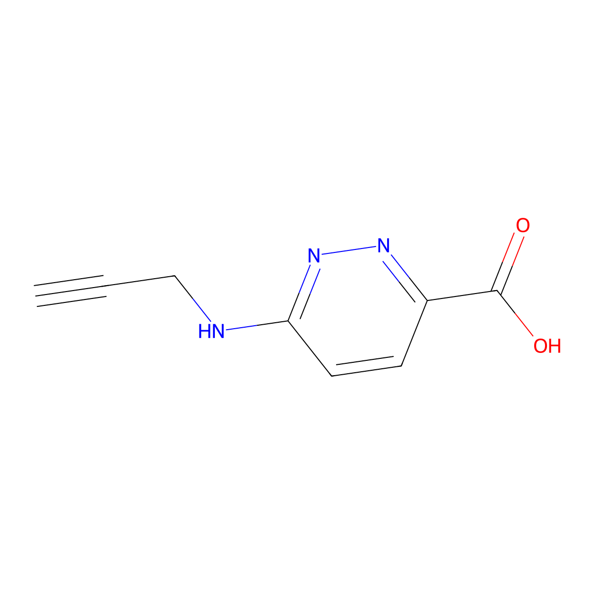 6-(Prop-2-yn-1-ylamino)pyridazine-3-carboxylic acid molecular structure, CAS 1184050-38-1