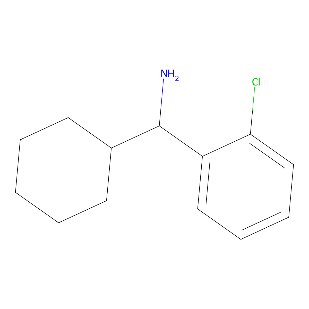 (2-Chlorophenyl)(cyclohexyl)methanamine molecular structure, CAS 1184050-81-4