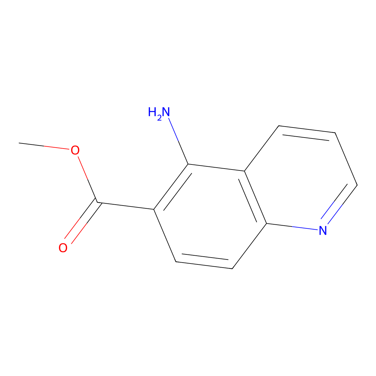 Methyl 5-aminoquinoline-6-carboxylate molecular structure, CAS 1184051-24-8