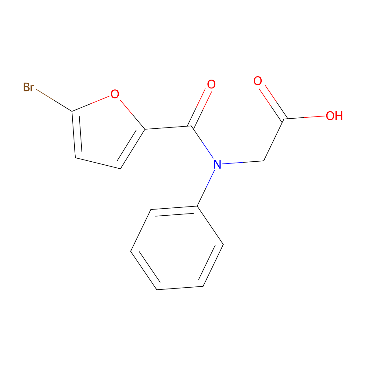 2-[1-(5-bromofuran-2-yl)-N-phenylformamido]acetic acid molecular structure, CAS 1184056-88-9