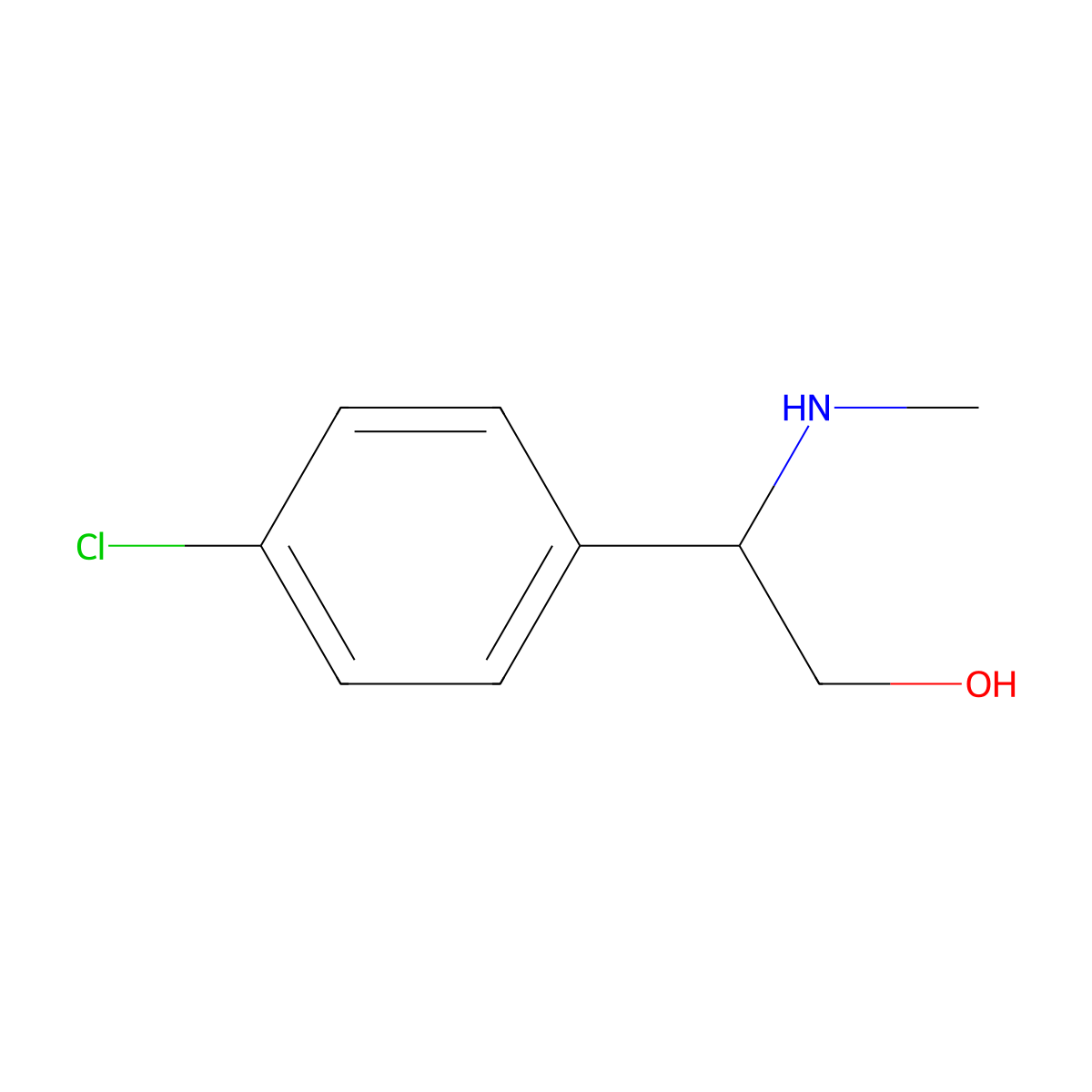 2-(4-Chlorophenyl)-2-(methylamino)ethan-1-ol molecular structure, CAS 1184060-74-9