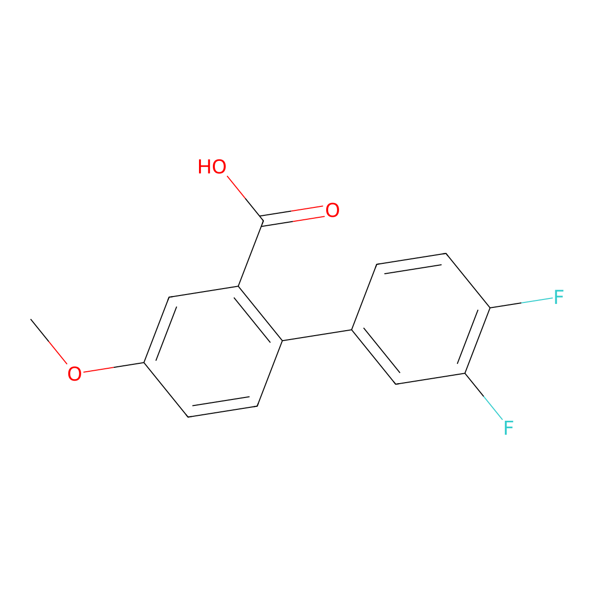2-(3,4-Difluorophenyl)-5-methoxybenzoic acid molecular structure, CAS 1184060-94-3