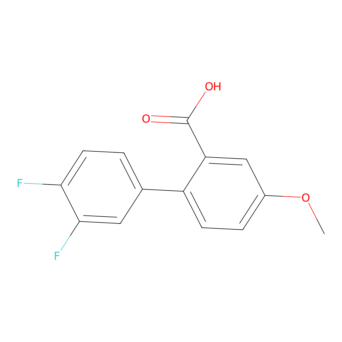 2-(3,4-Difluorophenyl)-5-methoxybenzoic acid molecular structure, CAS 1184060-94-3