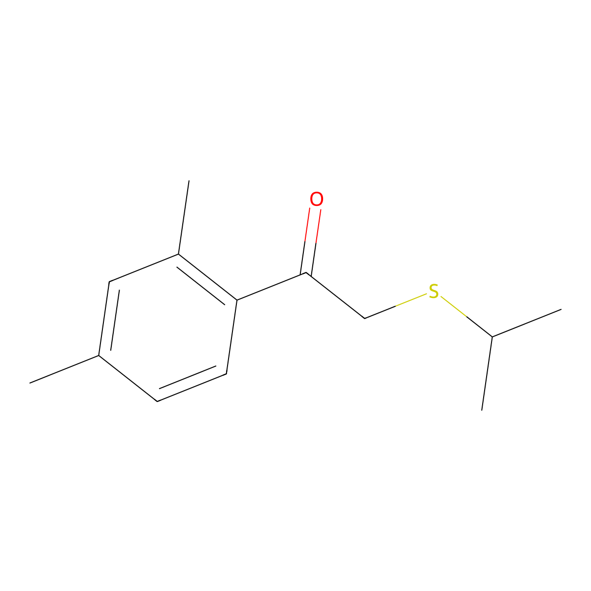 1-(2,4-Dimethylphenyl)-2-(isopropylthio)ethan-1-one molecular structure, CAS 1184062-94-9