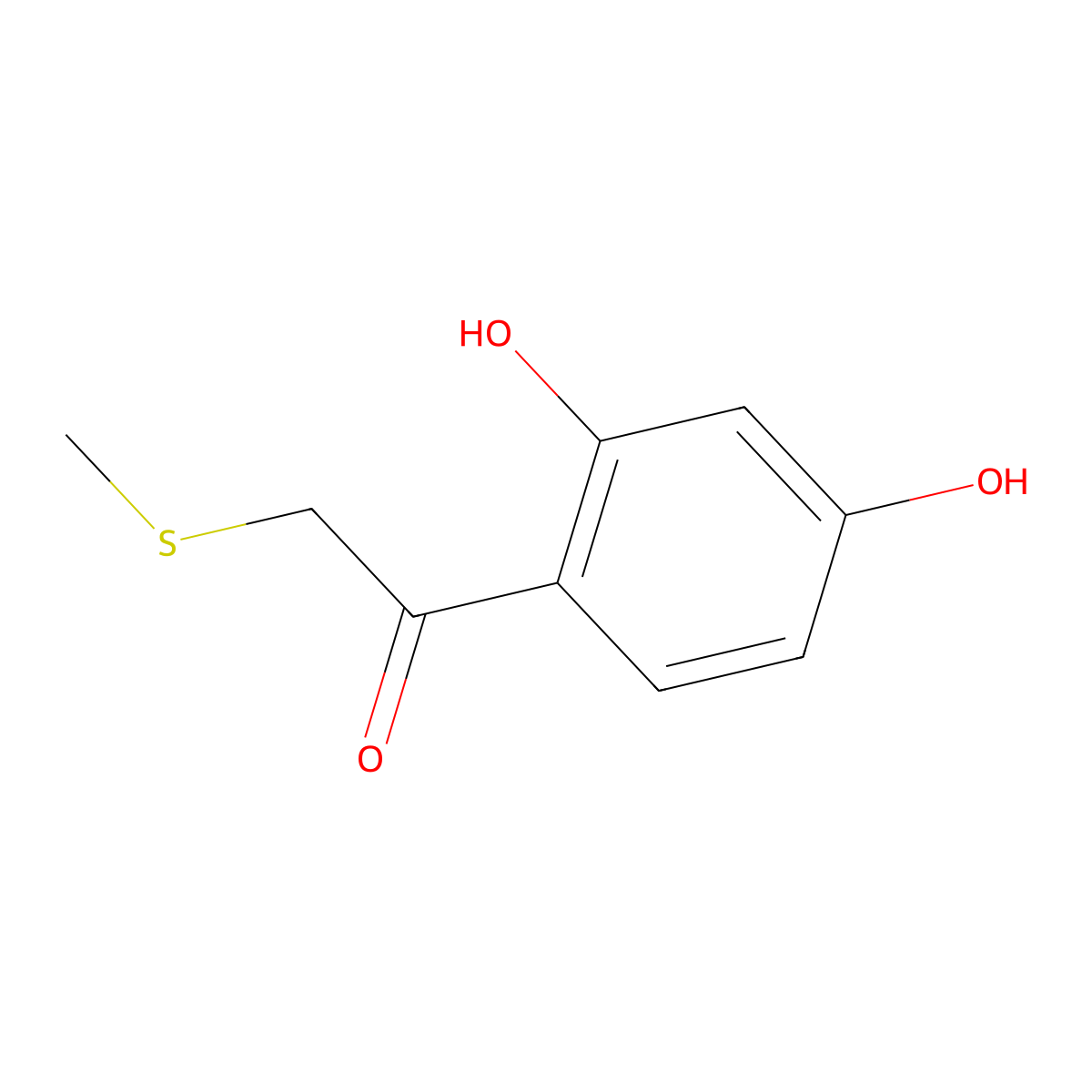 1-(2,4-Dihydroxyphenyl)-2-(methylsulfanyl)ethan-1-one molecular structure, CAS 1184067-84-2