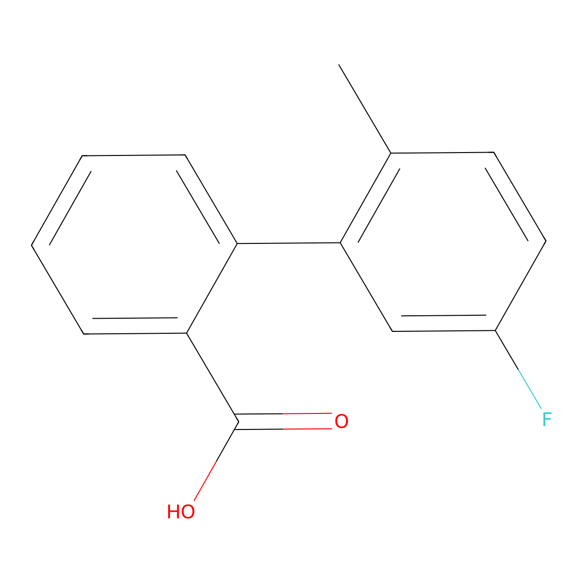 2-(5-Fluoro-2-methylphenyl)benzoic acid molecular structure, CAS 1184071-14-4