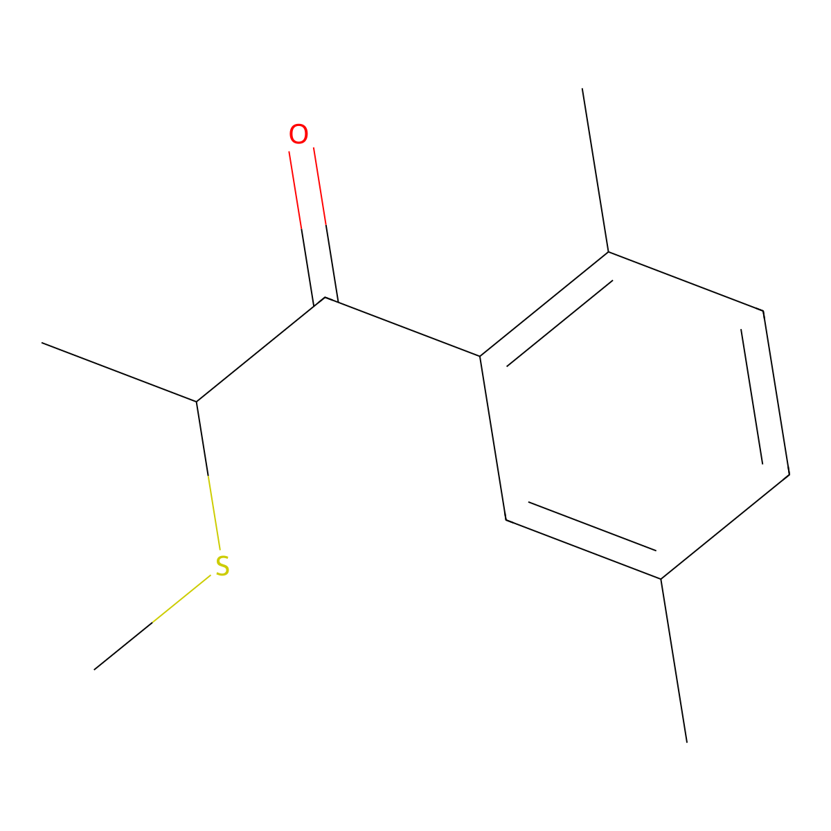 1-(2,5-Dimethylphenyl)-2-(methylsulfanyl)propan-1-one molecular structure, CAS 1184073-24-2