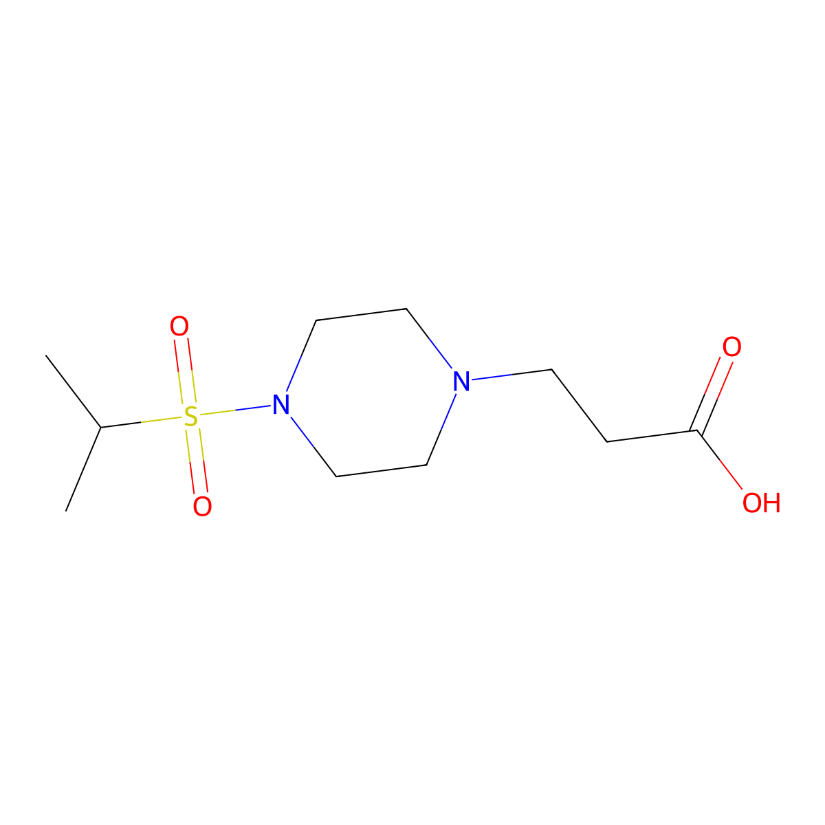 3-(4-(Isopropylsulfonyl)piperazin-1-yl)propanoic acid molecular structure, CAS 1184073-91-3