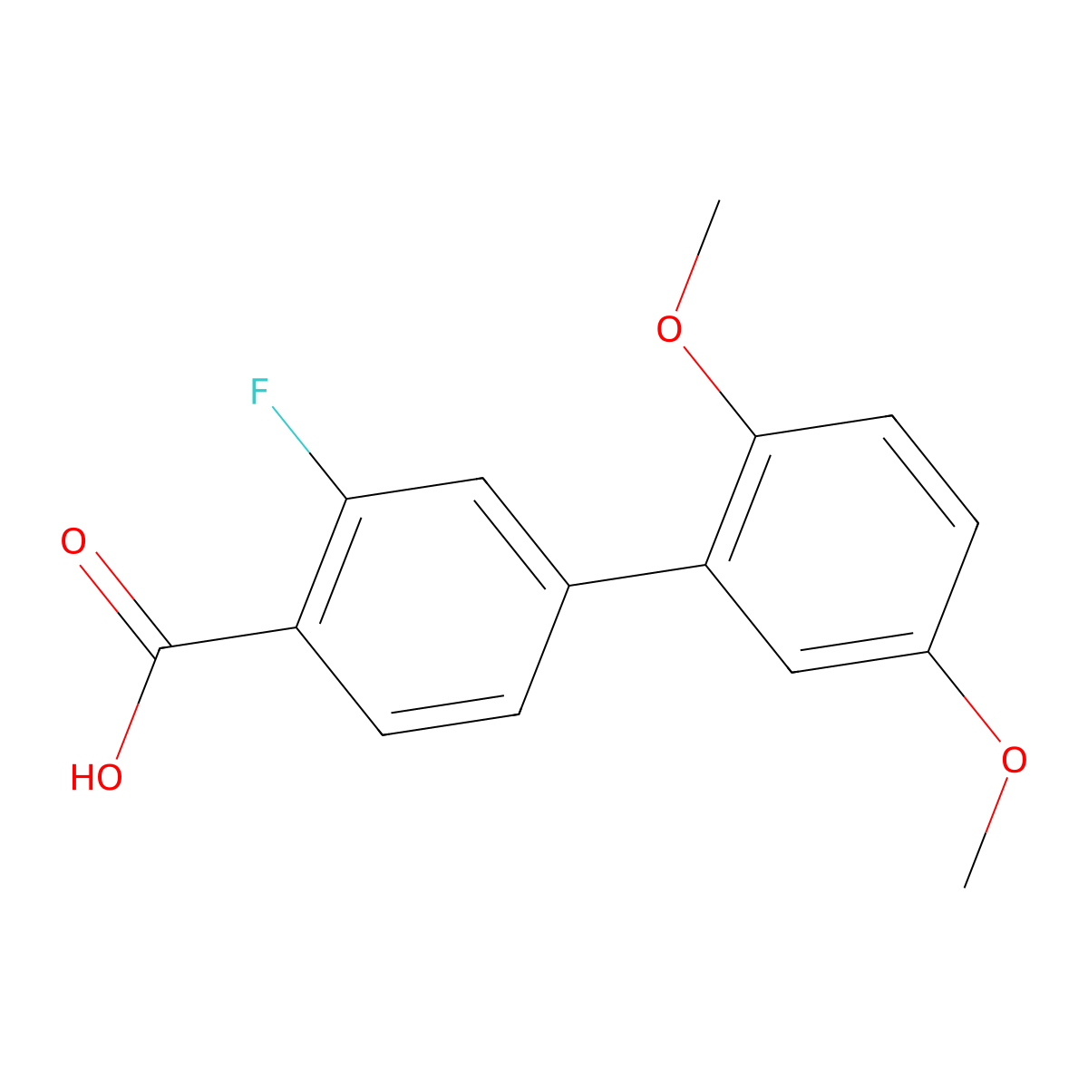 4-(2,5-Dimethoxyphenyl)-2-fluorobenzoic acid molecular structure, CAS 1184077-24-4