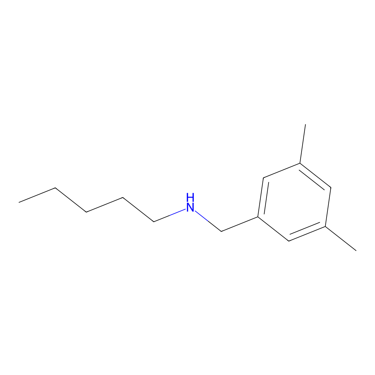 [(3,5-Dimethylphenyl)methyl](pentyl)amine molecular structure, CAS 1184078-06-5