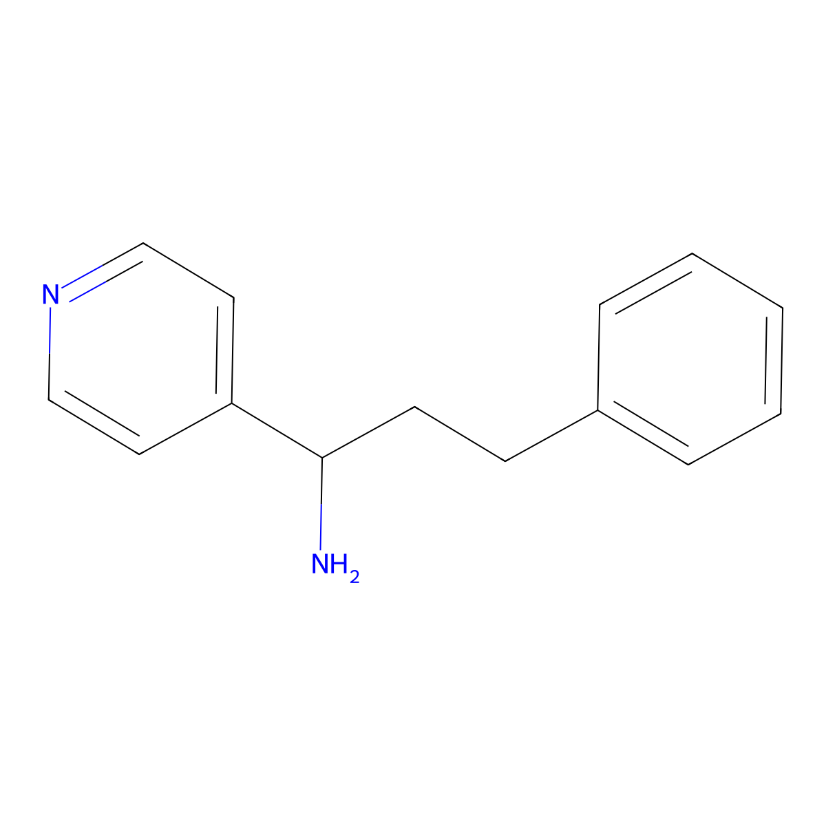 3-Phenyl-1-(pyridin-4-YL)propan-1-amine molecular structure, CAS 1184078-51-0
