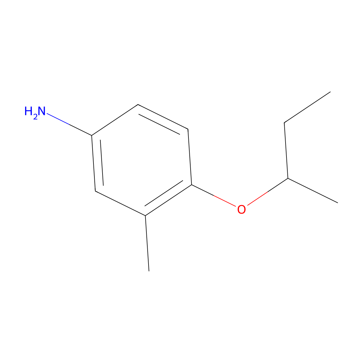 4-(Butan-2-yloxy)-3-methylaniline molecular structure, CAS 1184082-20-9