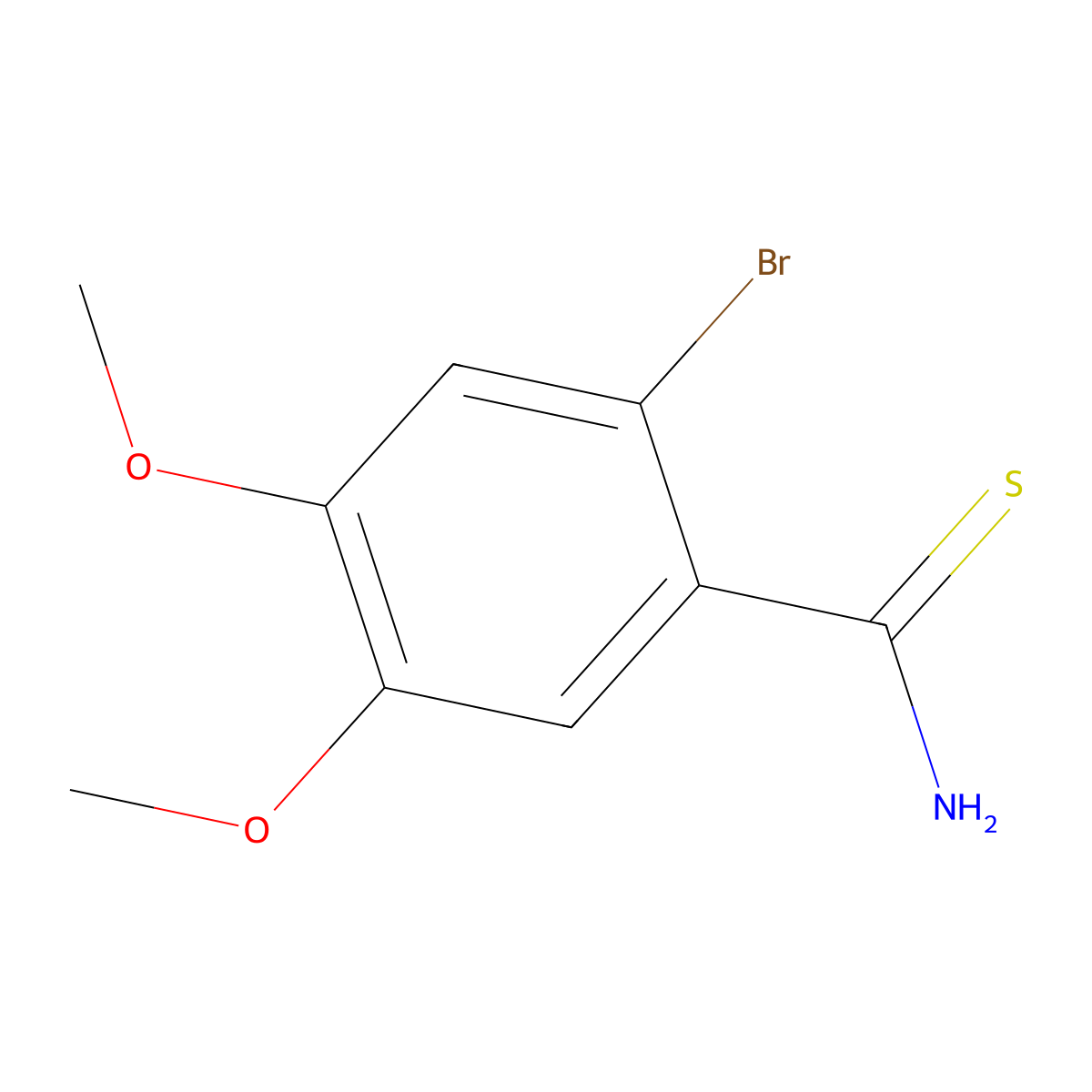 2-Bromo-4,5-dimethoxybenzothioamide molecular structure, CAS 1184084-00-1