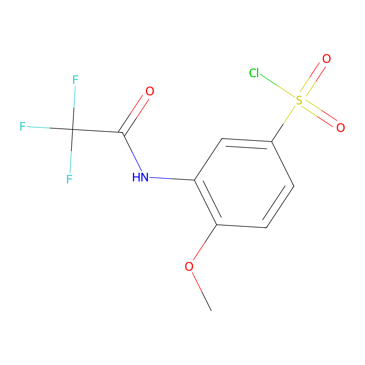 4-Methoxy-3-(2,2,2-trifluoroacetamido)benzenesulfonyl chloride molecular structure, CAS 1184086-20-1