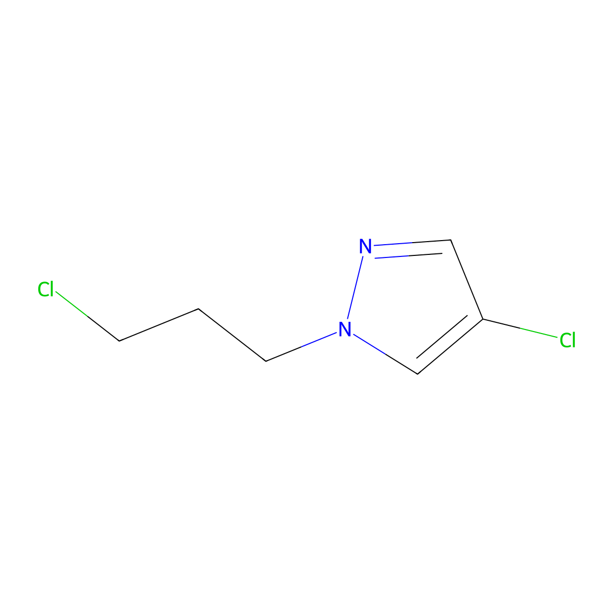 4-chloro-1-(3-chloropropyl)-1H-pyrazole molecular structure, CAS 1184087-04-4