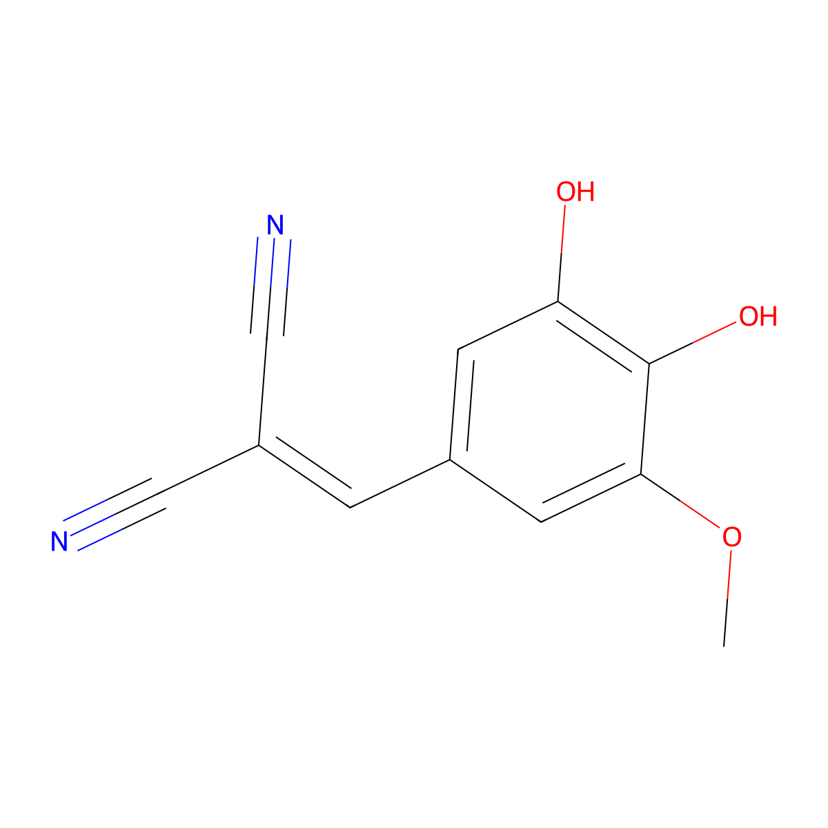 2-[(3,4-Dihydroxy-5-methoxyphenyl)methylidene]propanedinitrile molecular structure, CAS 118409-54-4