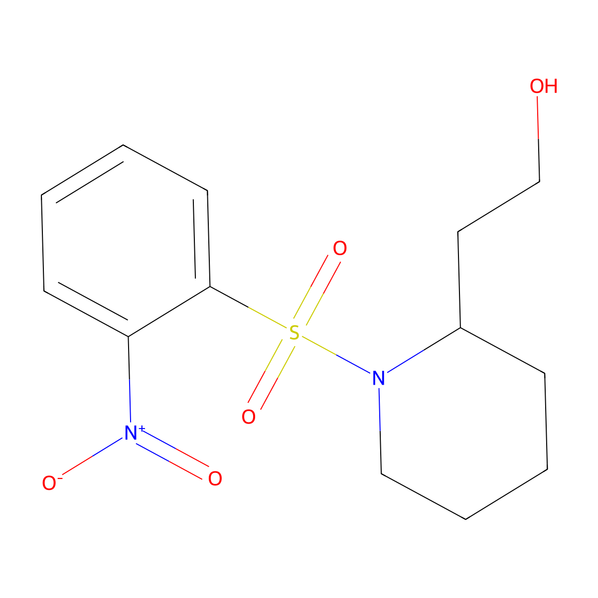 2-[1-(2-Nitrobenzenesulfonyl)piperidin-2-yl]ethan-1-ol molecular structure, CAS 1184091-83-5