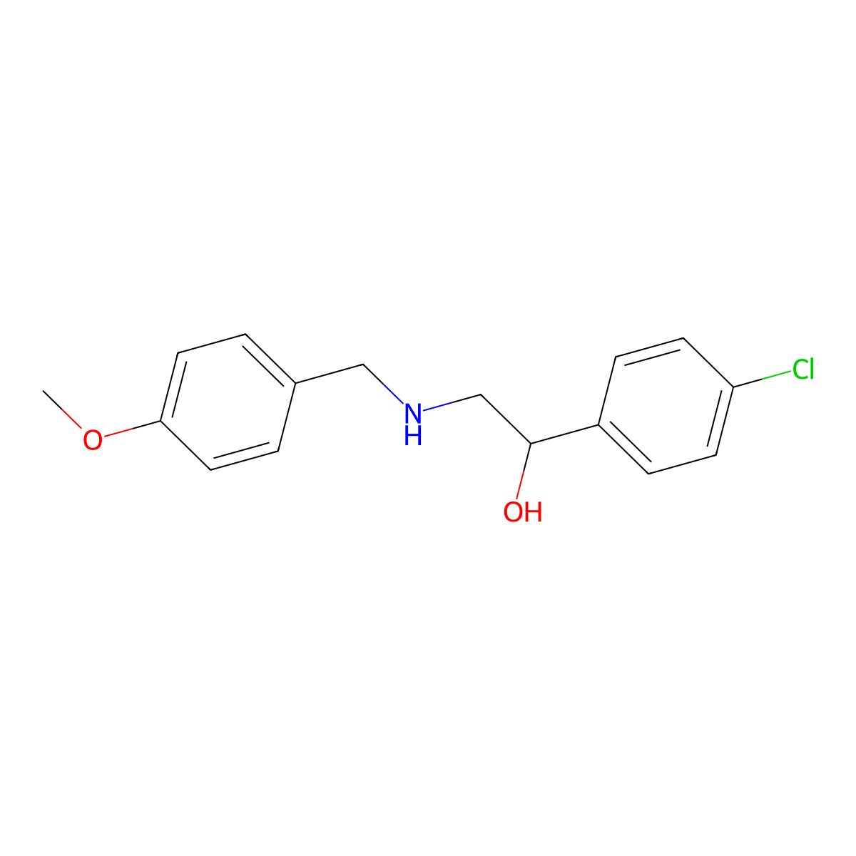 1-(4-Chlorophenyl)-2-{[(4-methoxyphenyl)methyl]amino}ethan-1-ol molecular structure, CAS 1184092-25-8