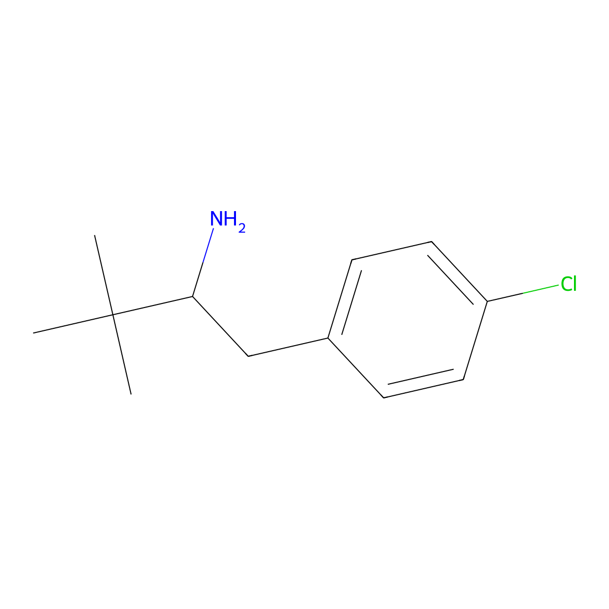 1-(4-Chlorophenyl)-3,3-dimethylbutan-2-amine molecular structure, CAS 1184095-24-6