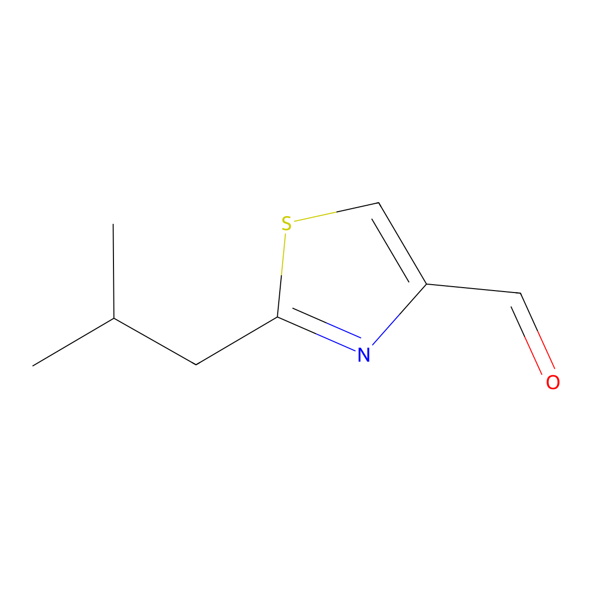 2-(2-Methylpropyl)-1,3-thiazole-4-carbaldehyde molecular structure, CAS 1184101-60-7