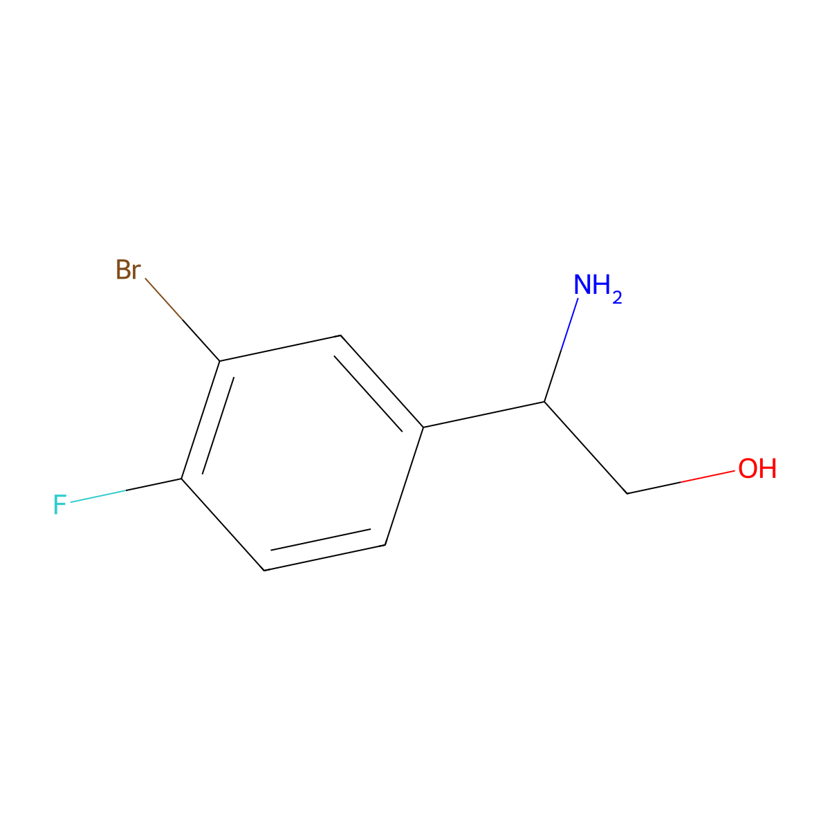 2-Amino-2-(3-bromo-4-fluorophenyl)ethanol molecular structure, CAS 1184102-81-5
