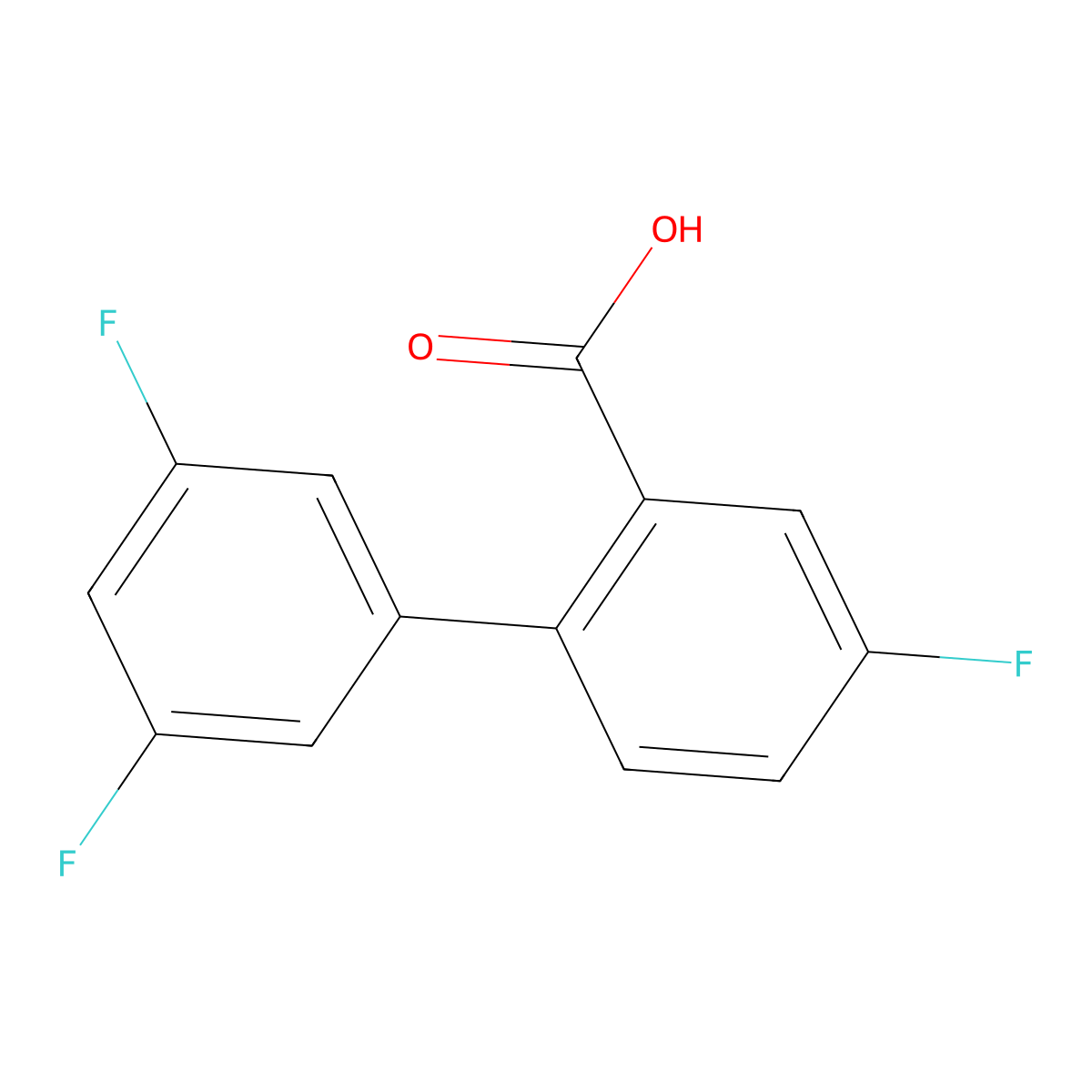 2-(3,5-Difluorophenyl)-5-fluorobenzoic acid molecular structure, CAS 1184104-43-5