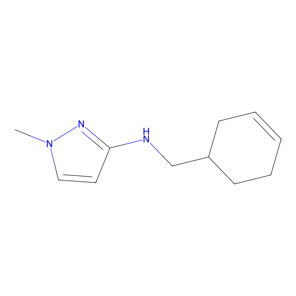 N-(cyclohex-3-en-1-ylmethyl)-1-methyl-1H-pyrazol-3-amine molecular structure, CAS 1184105-18-7